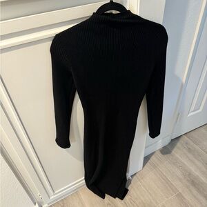 Black midi sweater dress